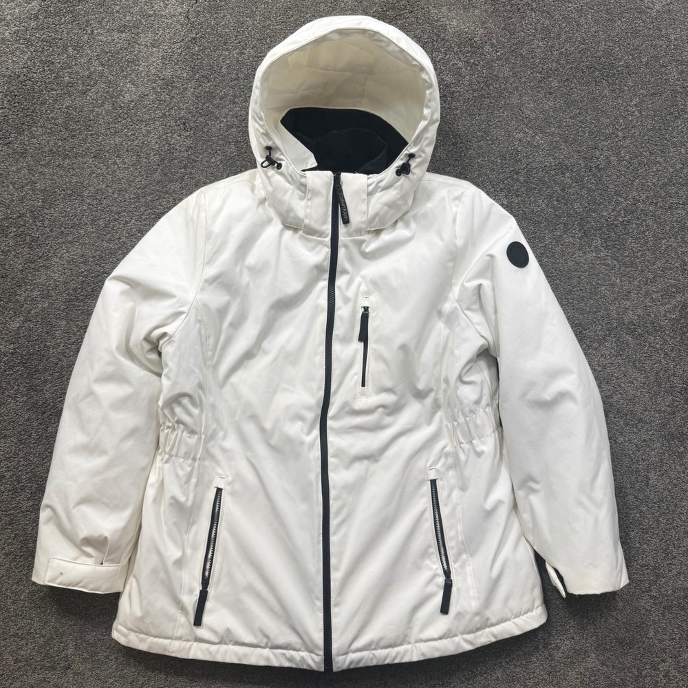 Calvin Klein White 3-in-1 All Weather System Jacket Hooded Parka PFMJ4926 XL
